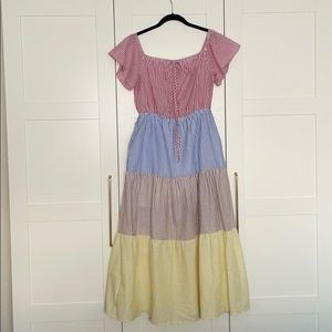 Farrow Seersucker Stripe Maxi Dress